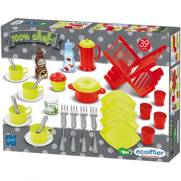Ecoiffier - Set Accessori Cucina 39 Pezzi