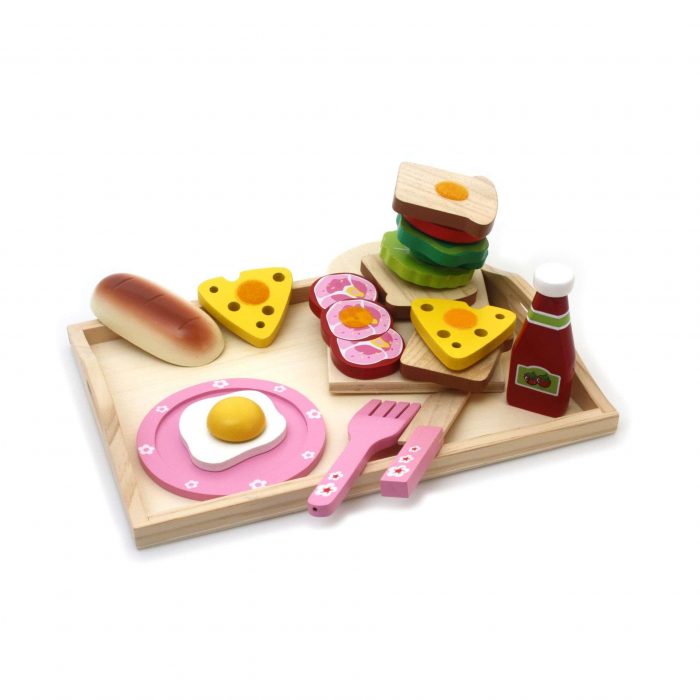 1720  Vasoio per Colazione in Legno con Accessori