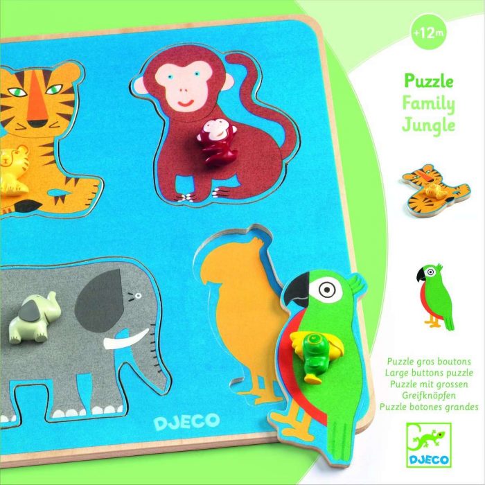 Dj01062 Djeco - Puzzle Animali della Giungla.