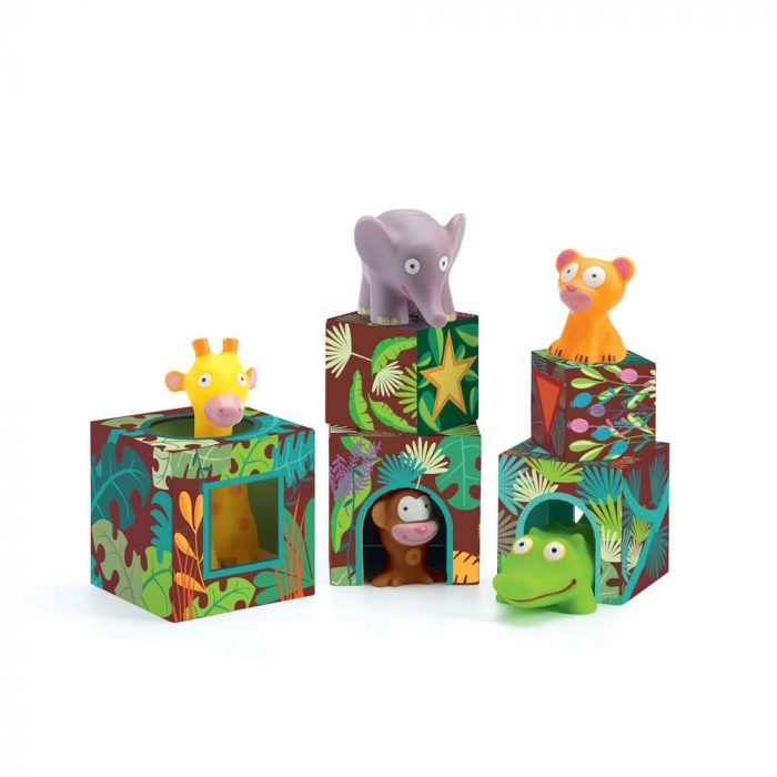 Djeco Set cubi con personaggi Maxi Topani jungle.