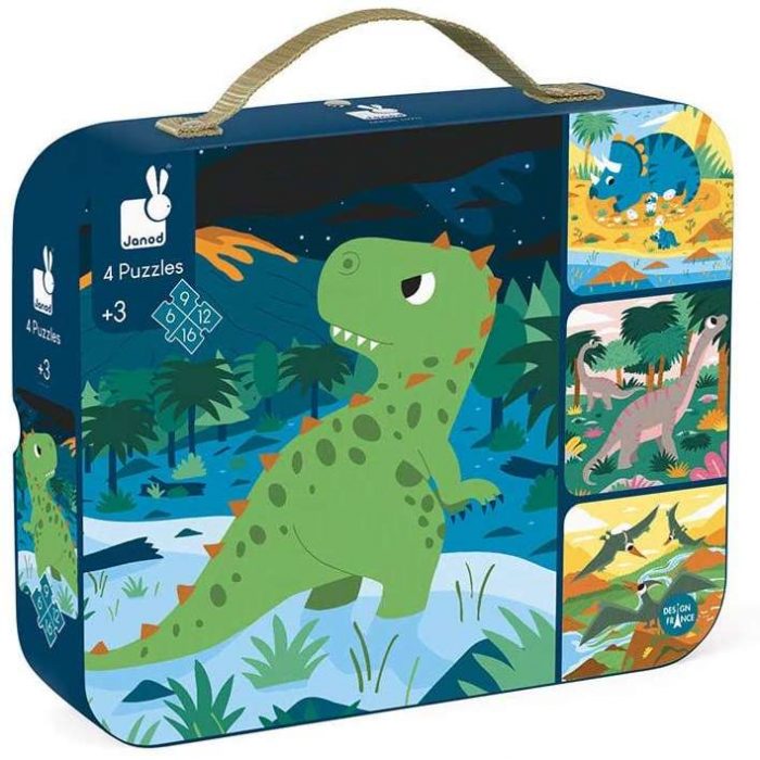 Janod 4 Puzzle Progressivi Dinosauri.