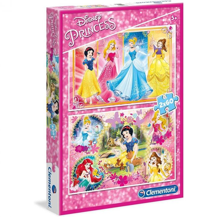 07133 Clementoni - Puzzle 2x60 pz.Princess Disney.