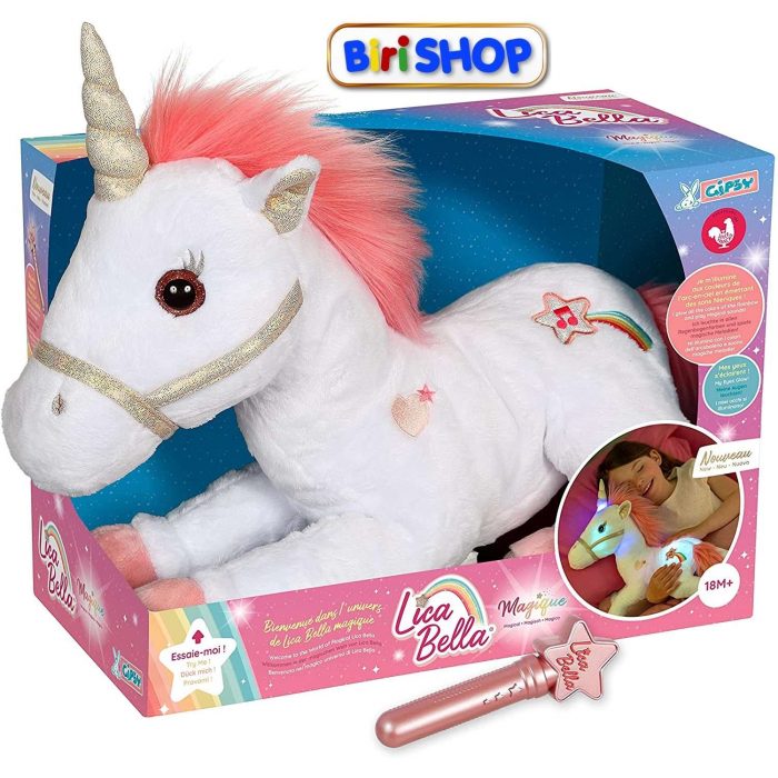 Gipsy- Peluche Unicorno Bianco Lica Bella.