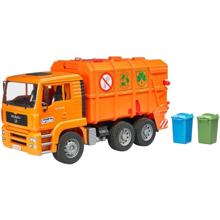 Bruder Camion Nettezza Arancione.