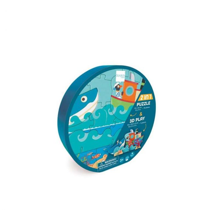 Scratch - 3D Play e Puzzle 30 pezzi - Oceano.