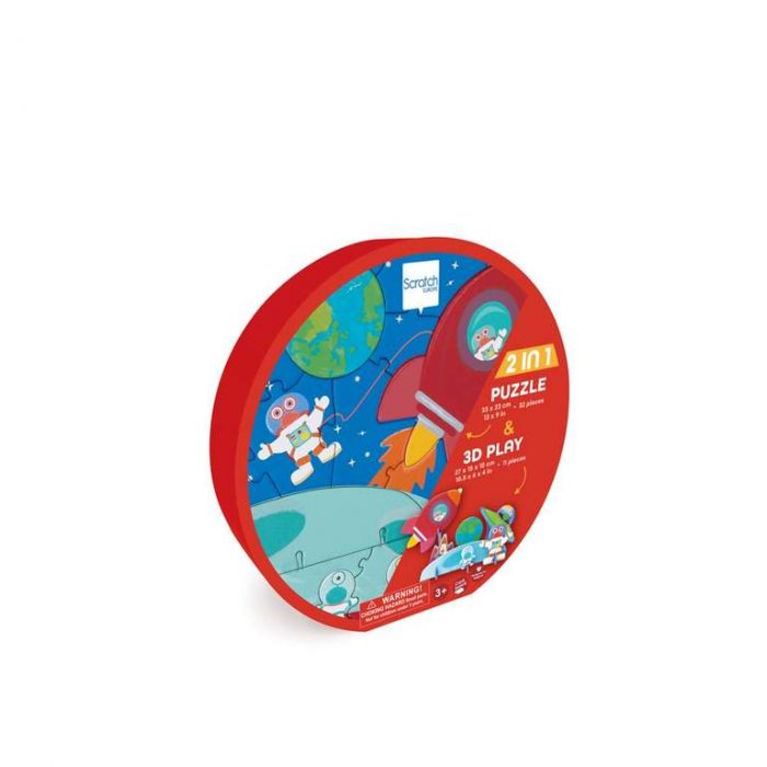 Scratch - 3D Play e Puzzle 32 pezzi - Spazio.