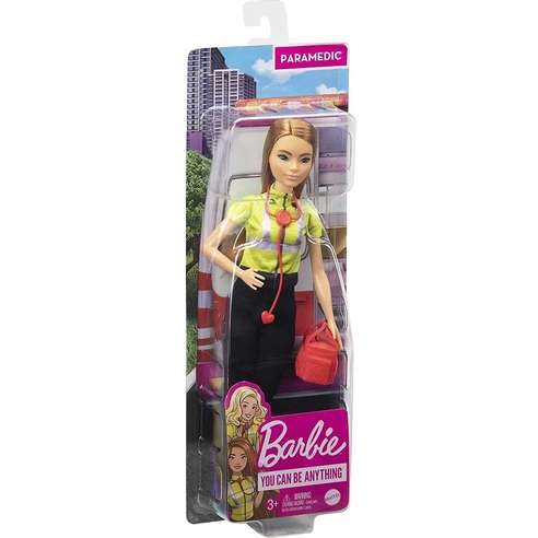Barbie - Bambola Paramedico Bruna con Stetoscopio. - Mago Biribago  Giocattoli