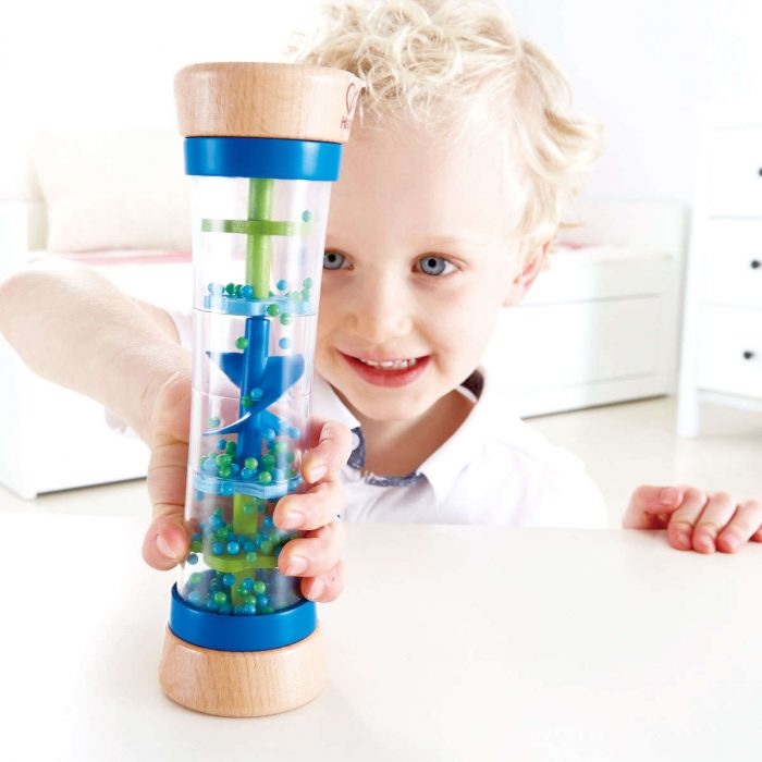 Hape - Bastone della Pioggia blu in Legno.