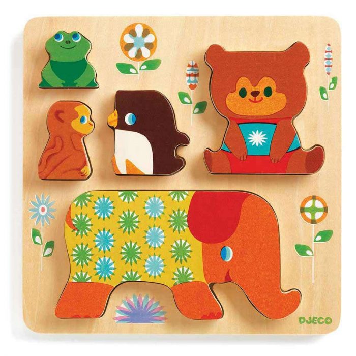 Djeco Puzzle in Legno Animali in legno.