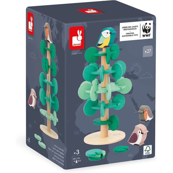 Janod Albero da assemblare in legno 40 pezzi.