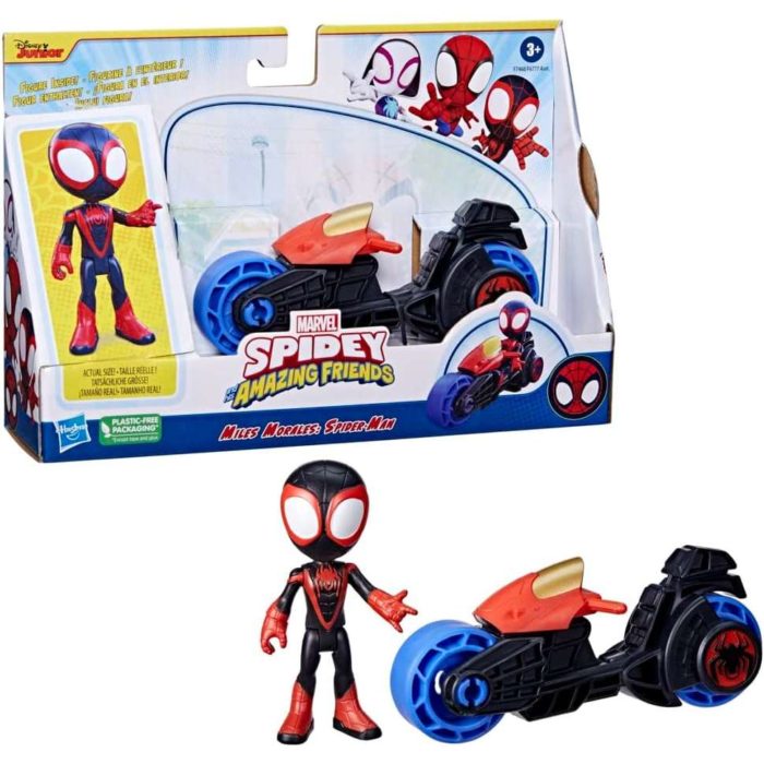 Spidey con la moto Miles Morales