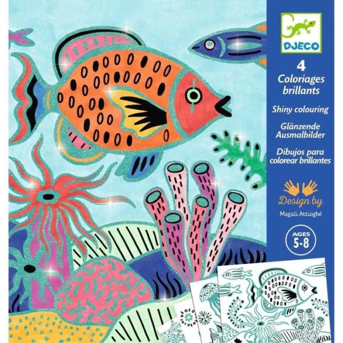Djeco Disegni brillanti da colorare Sotto il mare