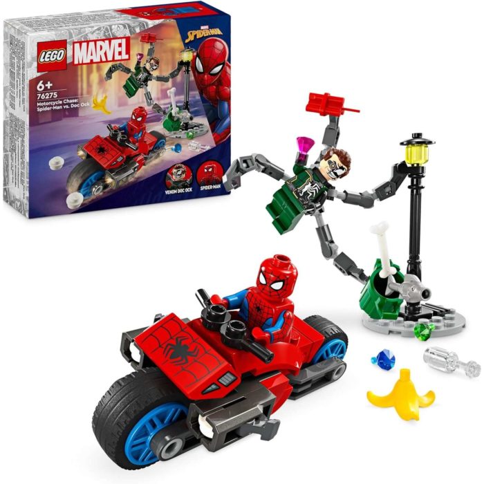 76275 Lego Marvel Inseguimento Sulla Moto: Spider