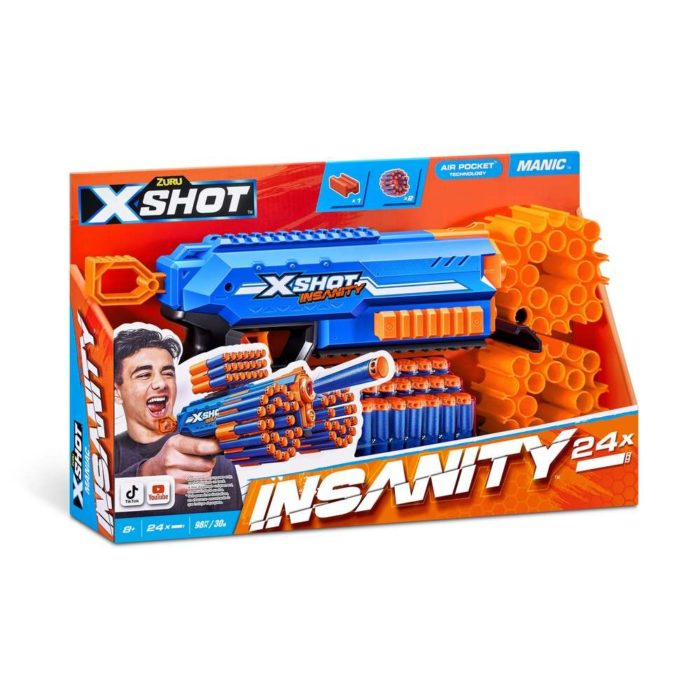 Zuru X-Shot Insanity Manic Pistola spara Dardi. - immagine 5