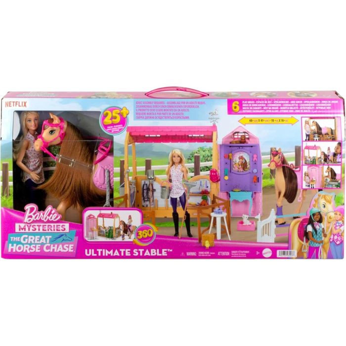 Barbie Playset Stalla, con bambola e cavallo