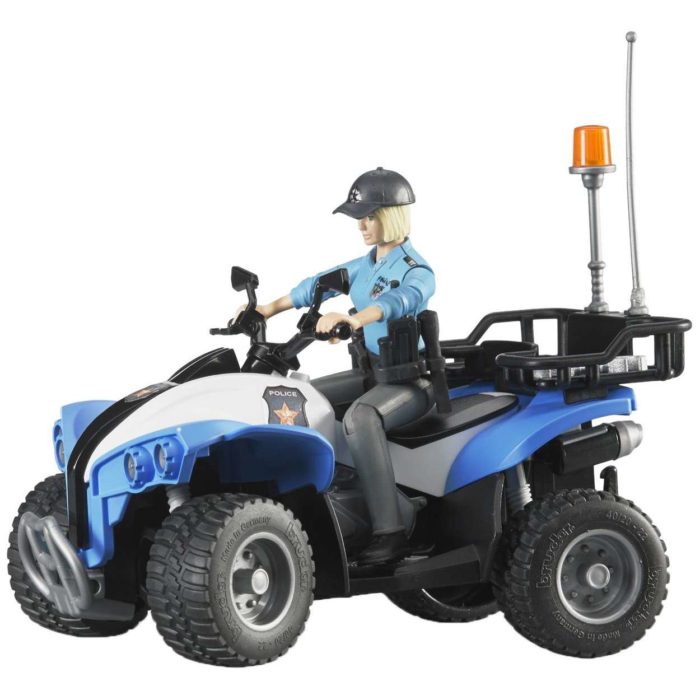 Bruder Quad Polizia Con Poliziotto e accessori.