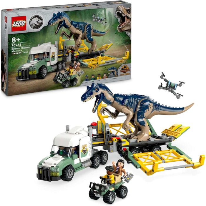 76966 Lego Jurassic Camion di Trasporto Allosauro.