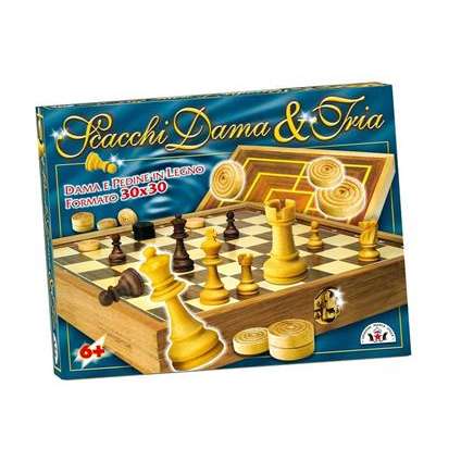Scacchi Dama Tria in legno - immagine 2