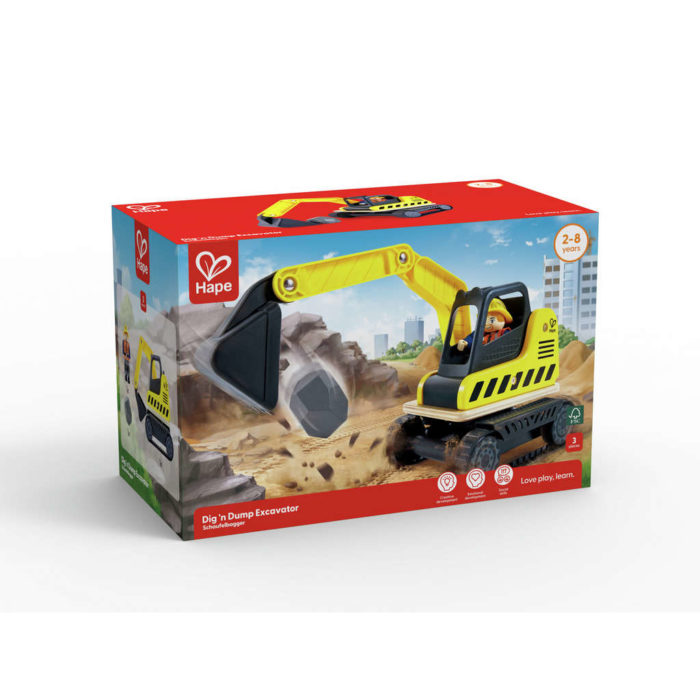 Hape Escavatore in legno scava e scarica