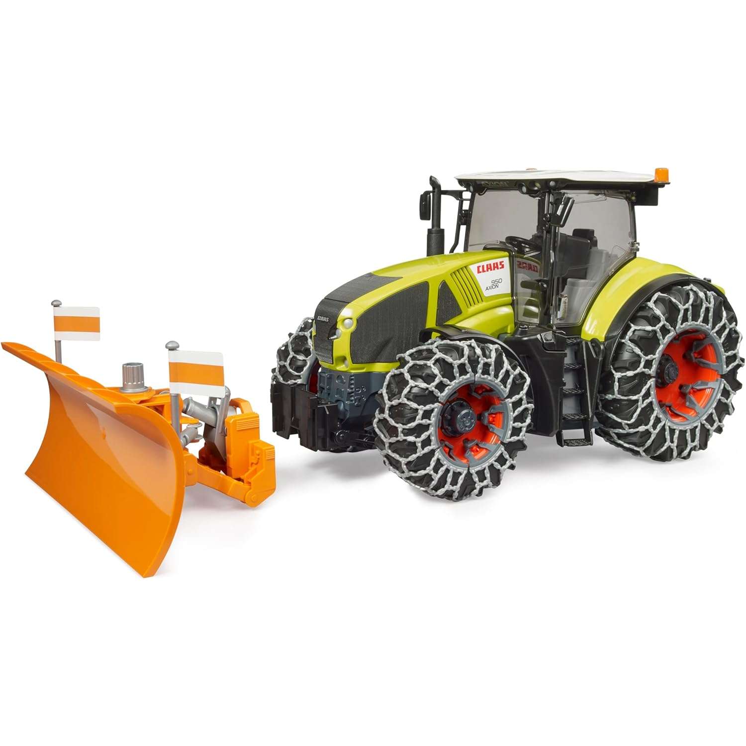 Bruder Trattore Claas Axion 950 con catene da neve