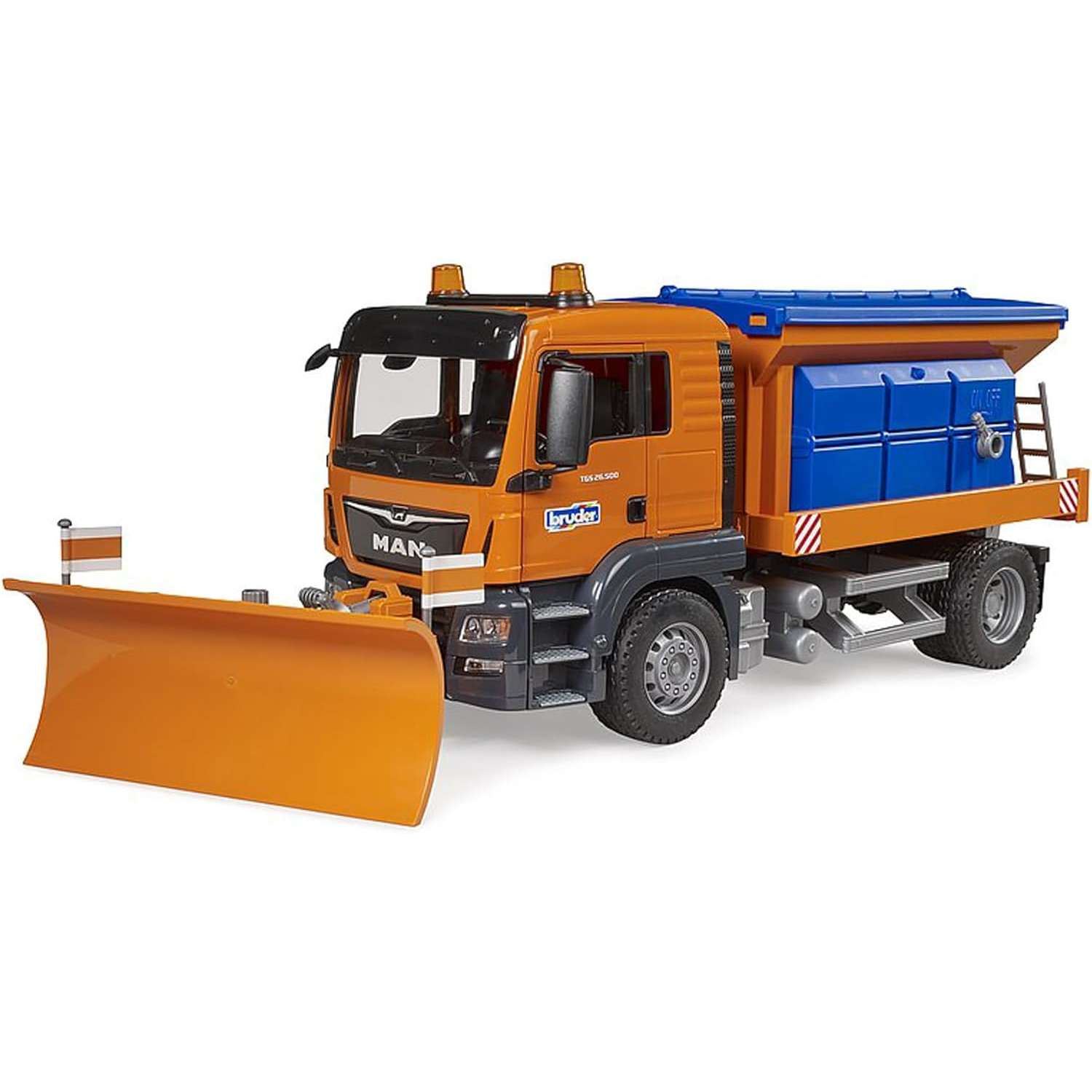 Bruder Camion MAN TGS spargisale e spazzaneve.