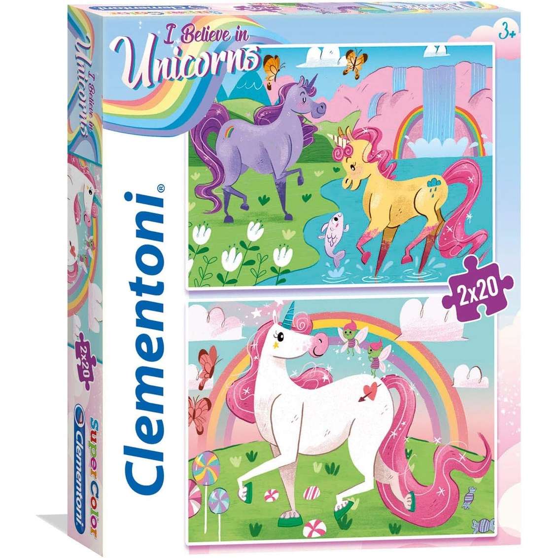 Puzzle Supercolor - Unicorno Brilliant - 2x20 Pz. - immagine 2