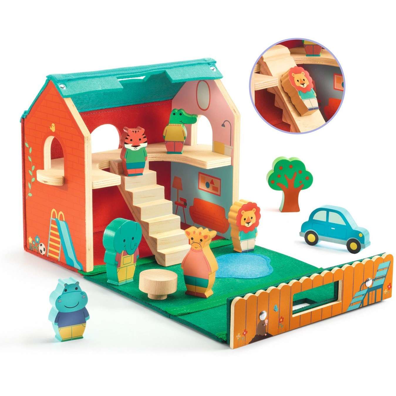 DJ06448 Djeco Casetta Softi House in legno e feltr - immagine 2